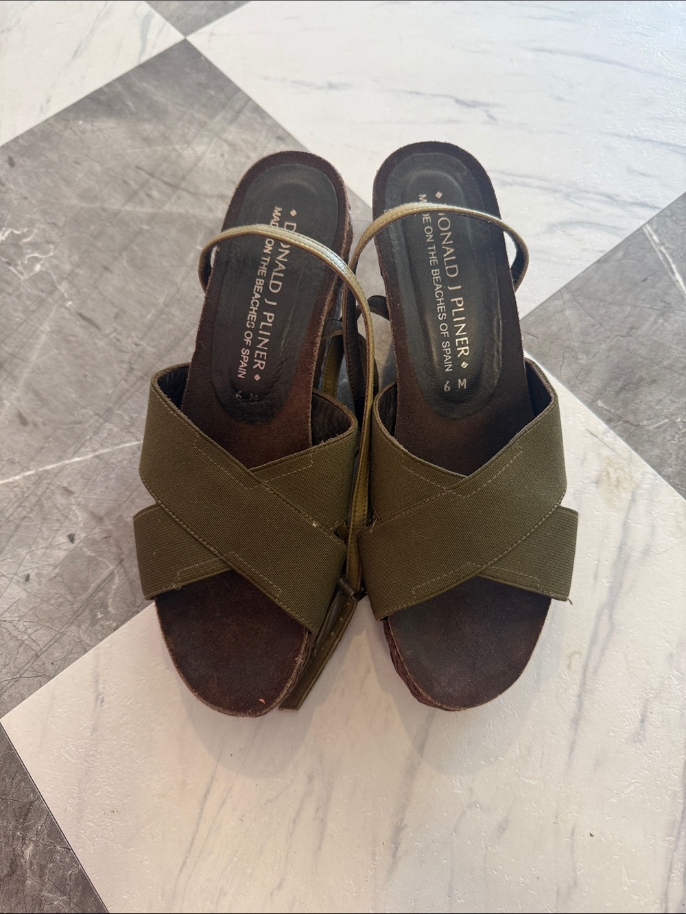 Donald J. Pliner Olive Cross-Strap Wedge Sandals